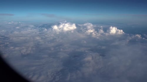 Majestic Aerial View of Puffy White Clouds