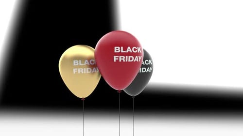 Animated 3D Black Friday Balloons for Sales Promotions