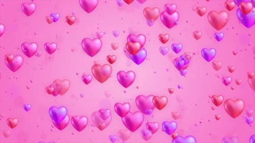 Pink Valentines Day Romantic Background Wedding Love Particle Hearts Animation 4k Loop