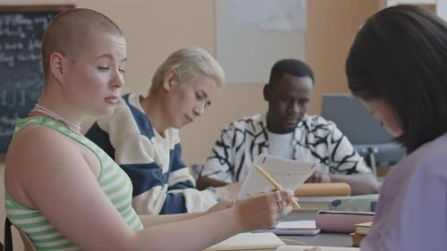 Students Studying Together in a Classroom