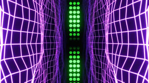 Purple And Green Cyberspace Trance Style And Flashing Lights Background Vj Loop In 4K
