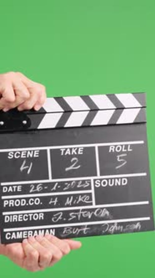 La cartelera cinematográfica aplaude en pantalla verde para la producción de Vídeo