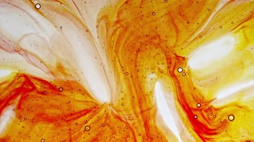 Transparent Cosmetic Gel Fluid with Molecule Bubbles Oil Distribution on a White Background Macro