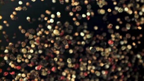 Peppercorn Flies Up and Falls Down Filmed on a Highspeed Camera at 1000 Fps