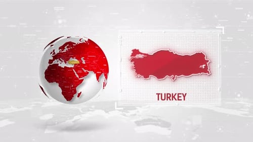 Technological Digital Globe Highlight Country Map Data Display