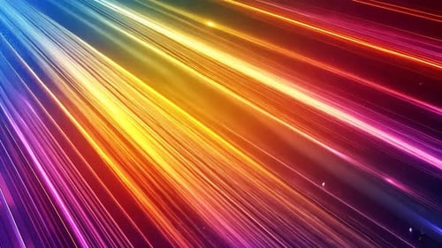 Vibrant, radiating lines of light, colors converge