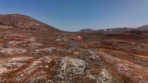 Aerial View of Cappadocia's Rocky Landscape in Vast, Serene Setting