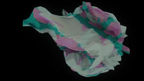 Geometric abstract crystal mineral structure 3D rendering