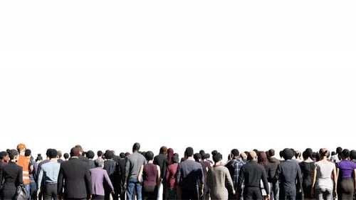 3D crowd on transparent background,4K alpha channel