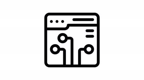 Animated Circuit Board Icon in Flat Design Style