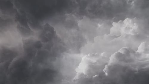 view of Thunderstorm and dark Clouds 4k
