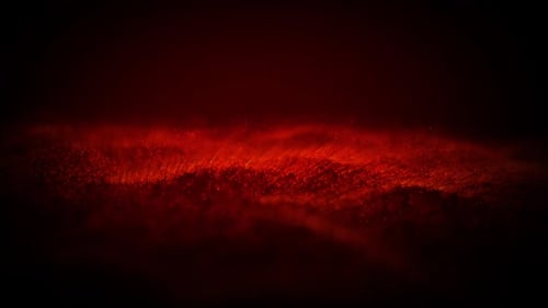 Fond graphique rouge scintillant en forme d'onde de particules