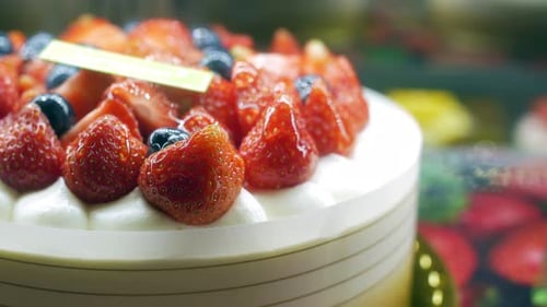 Strawberry Tart Cake Close Up