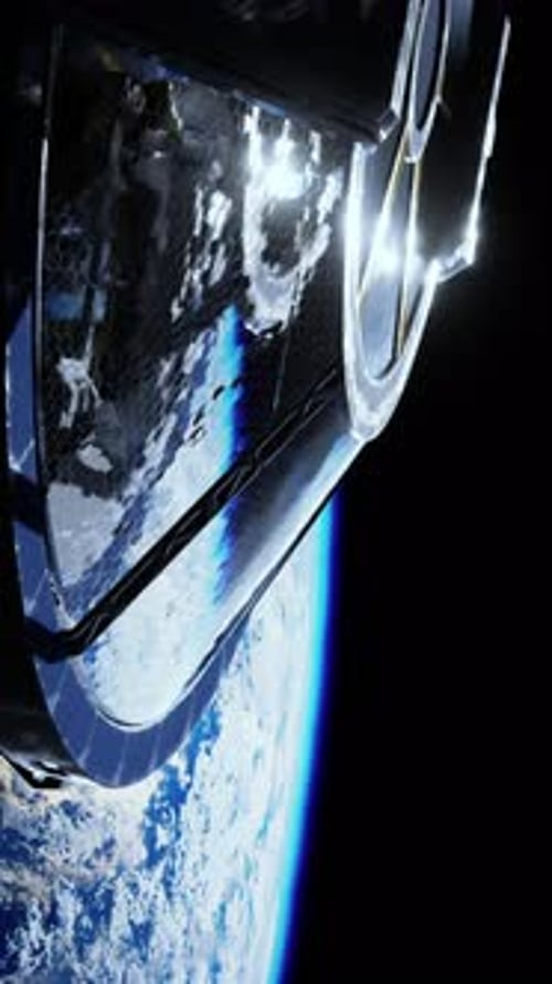 Animation of Experimental Starship Leaving Earth Orbit Vertical
