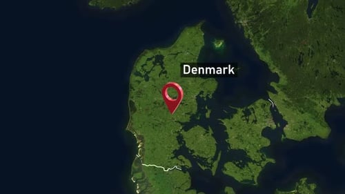Denmark Country Zoom from Space