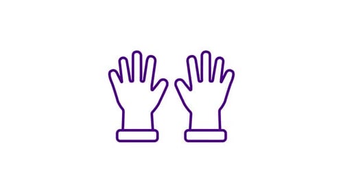 Animated Line Art Reveal of Protective Gloves