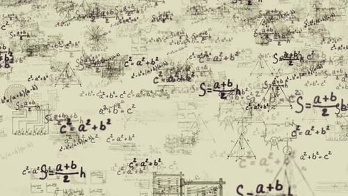 Animated Hand-Drawn Math Formulas and Geometric Patterns