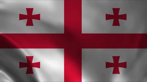 Realistic Waving Flag of Georgia Seamless Loop Animation