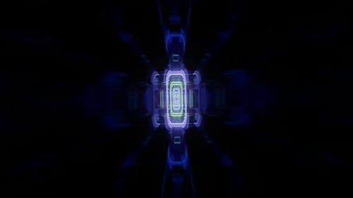 Seamless Neon Glowing Tunnel Background Loop