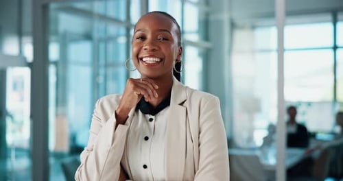 Black woman, face and worker in office, confident financial advisor and proud professional