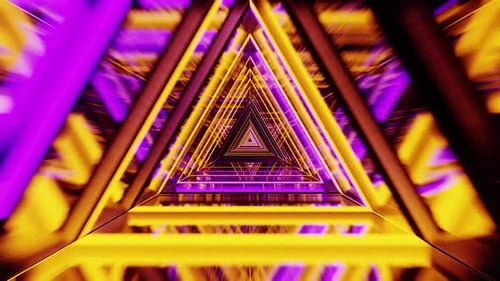 Triangle Background Neon Vj Loop Road HD