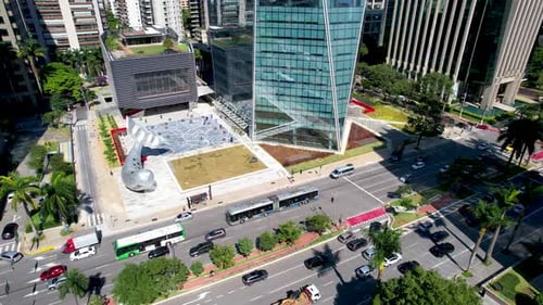 Cartão postal da Avenida Faria Lima do centro da cidade de São Paulo, Brasil.