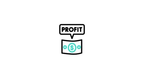 Animated Profit Icon with Dollar Bill
