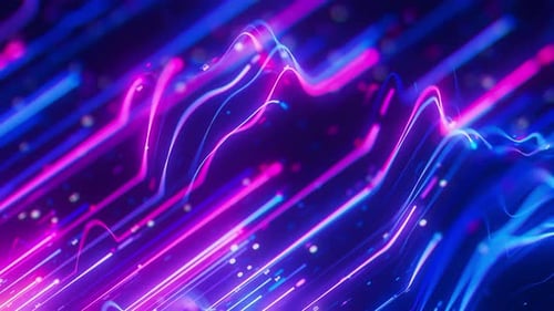 Nahaufnahme von Big Data, Lichtgeschwindigkeit, Wellenfluss, abstrakter digitaler Daten/Klangstrom von Quantencomputern