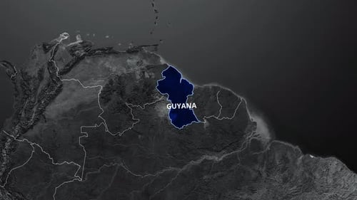 Animated Map Highlight of Guyana