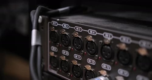 Amplifier Knobs Closeup at Sound Recording Studio