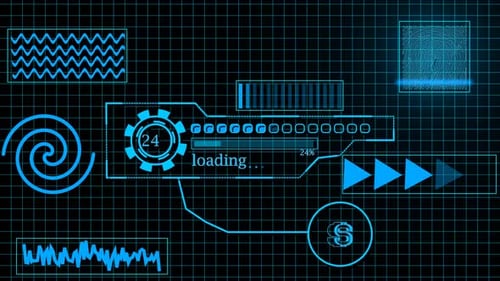 Alerte de sécurité contre le piratage du système avec chargement et concept de technologie radar infographique