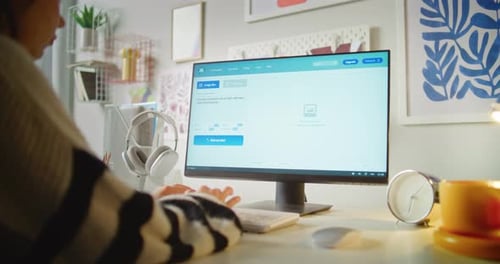 Un générateur d'images IA crée une photo détaillée de Cyberpunk City sur ordinateur