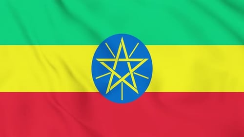 Ethiopia National Flag Waving Seamless Loop