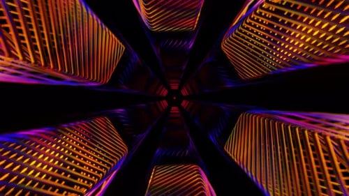 Dynamic VJ Loop with Neon Disco Strobe Light Flashes