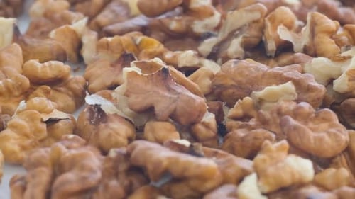 Delicious Walnut Halves Close Up