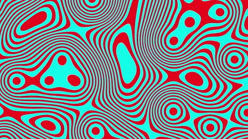 Lackiert animierten VJ-Loop-Hintergrund, rot mit cyanfarbenen Zeichen