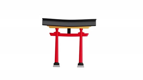 3d Animation Japanese Culture Torii Gate Shinto Shrine Sacred Entrance Traditional Architecture