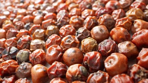 Close-Up of Fresh Brown Peppercorns Spice