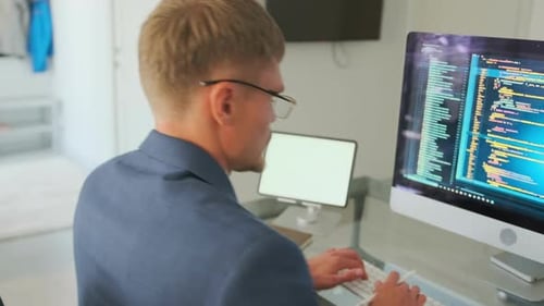 Remote Developer Tests Program Interface with Tablet in Living Room