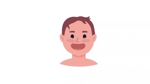 Animated Flat Design Head Talking Illustration