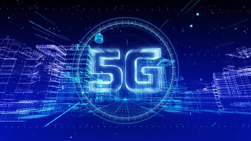 Cyberville numérique avec connexion Internet haut débit 5G ou Internet des objets (IoT)