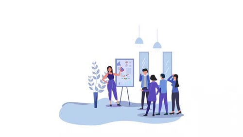 Project Presentation Office Work Animated Scene