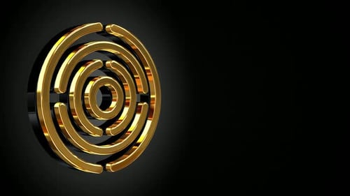 Golden Abstract Concentric Circles Looping Background