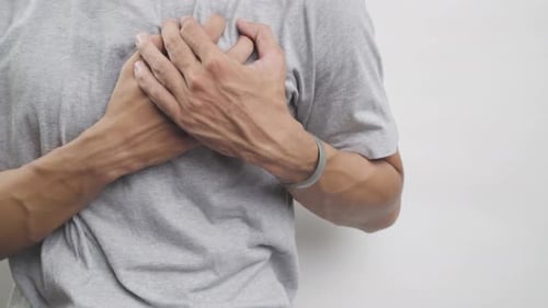 Young man with heart disease