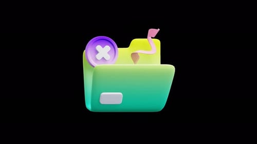 Empty Folder 3d Icon Animation