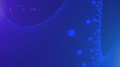 Blue Particle Technology Background Design, Futuristic technology concept.