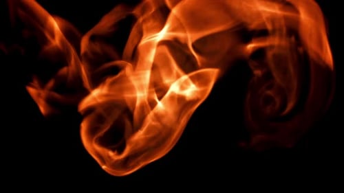 Bright Flames on a Black Background Filmed on a Highspeed Camera at 1000 Fps