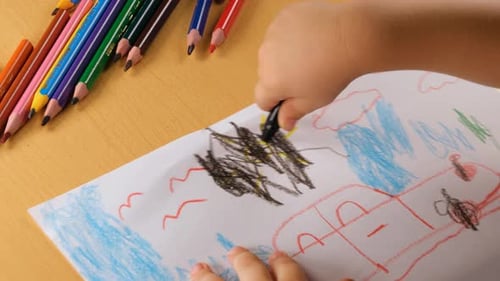 Kid Scribbling Picture