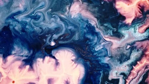 Abstract Swirling Paint in Cosmic Colors