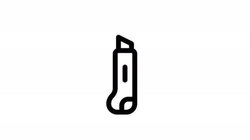 Animated Utility Knife Icon Loop for Design Projects